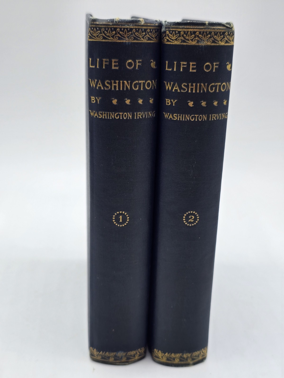 Antique c.1900 The Life of Washington by Irving 2 Vol Set A.L. Burt New York