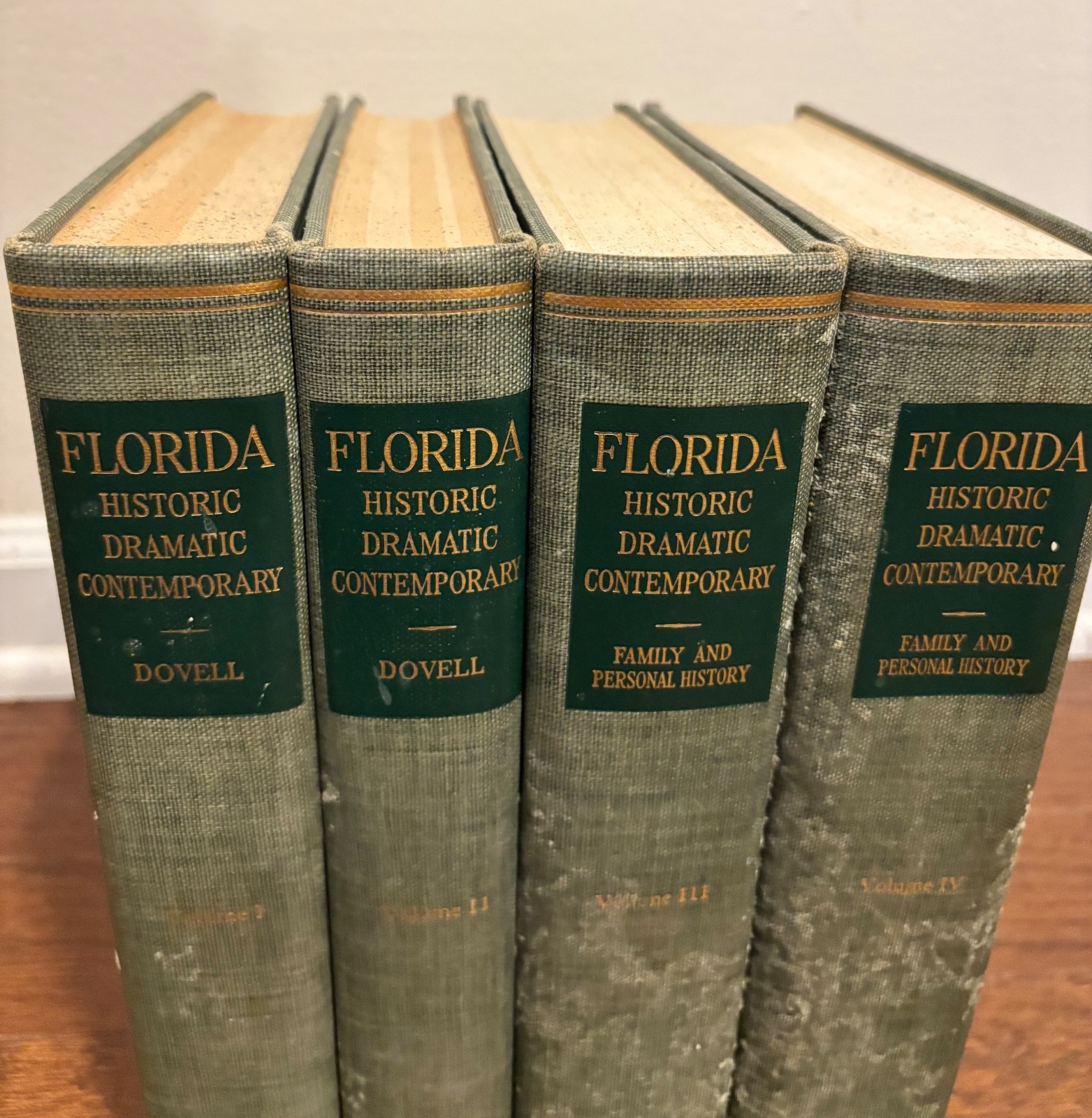 Vtg Florida History BOOK SET Historic Antique 1952 4 Vol’s FL