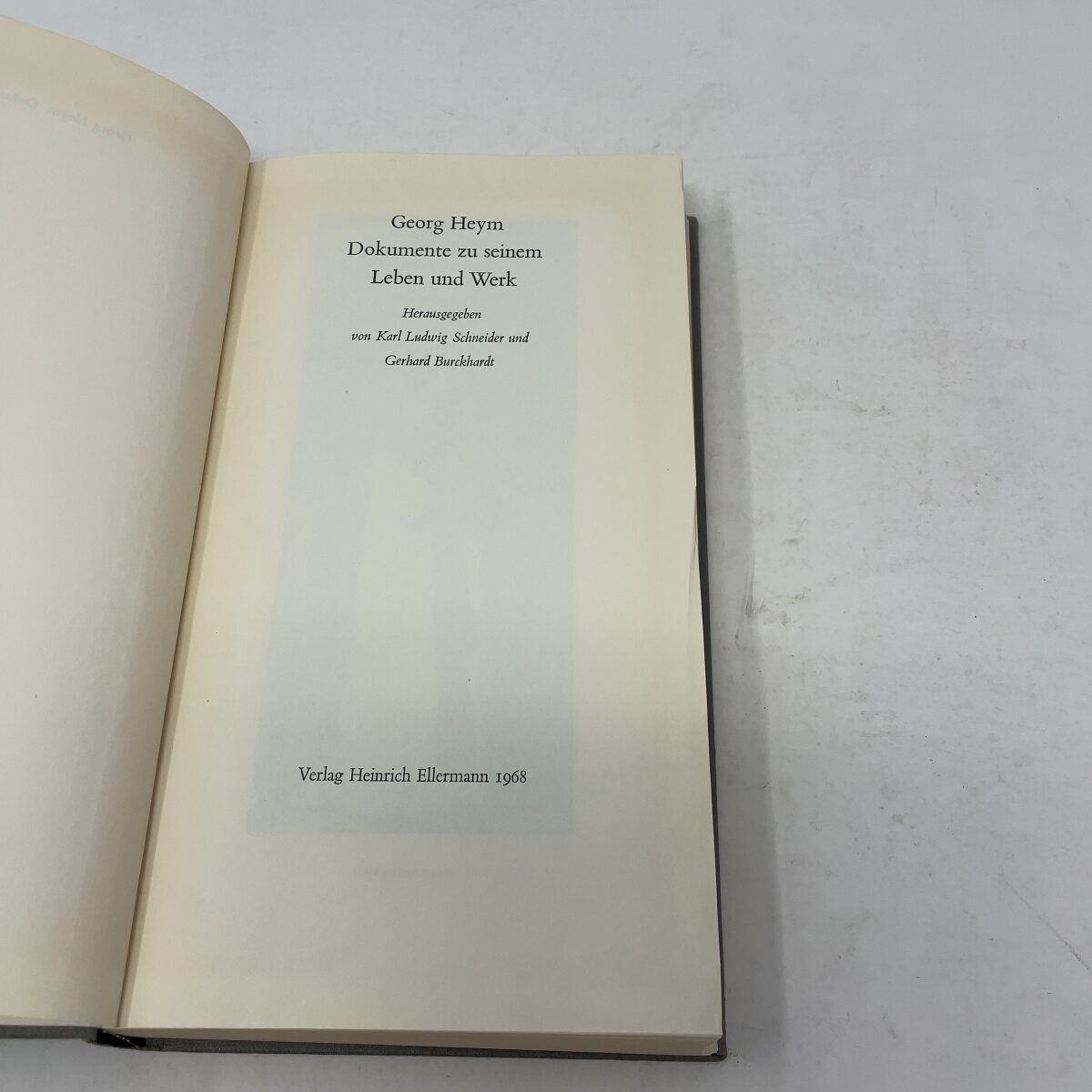 Georg Heym by Karl Ludwig Schneider, Gerhard Burckhardt HC First Edition Very G