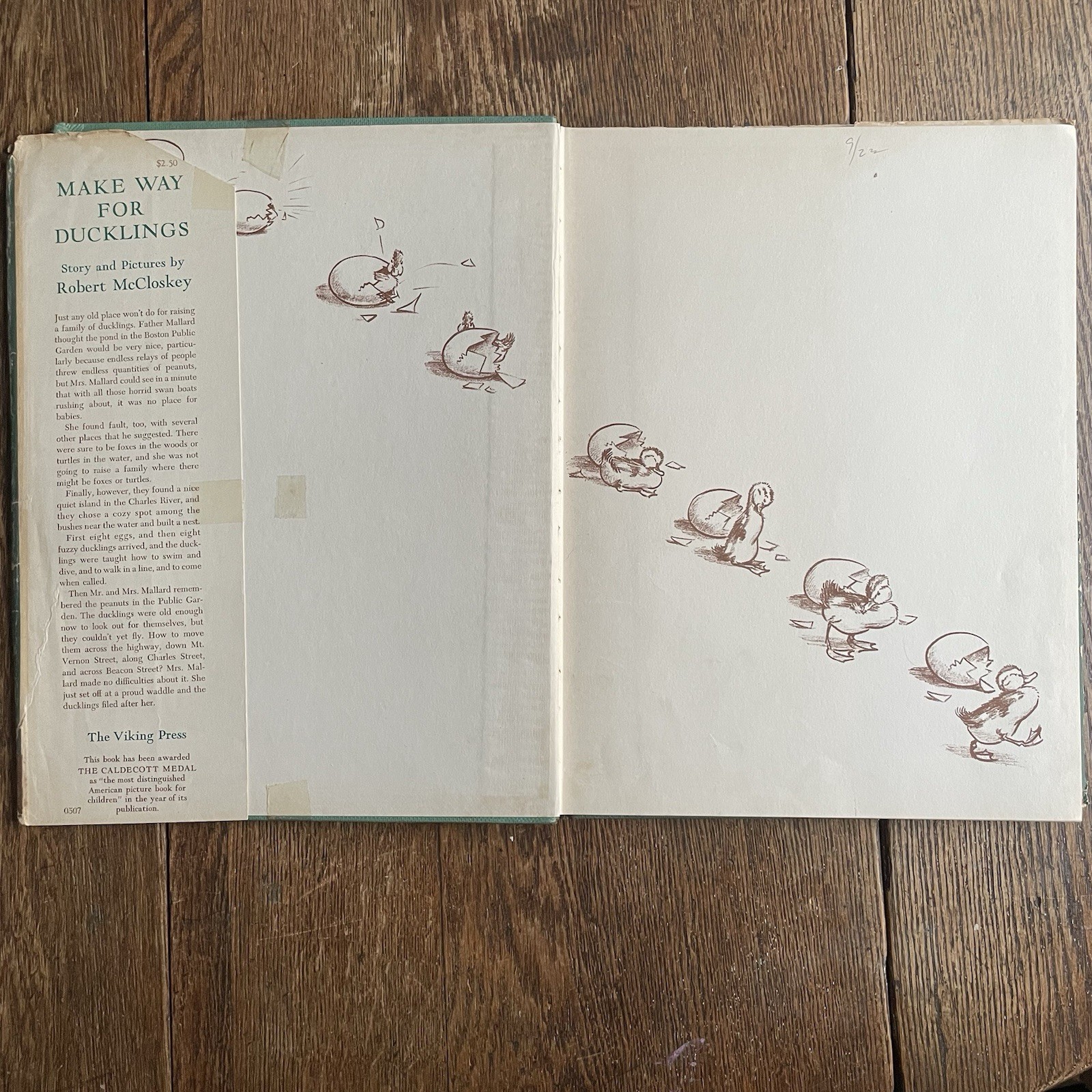 Make Way for Ducklings By Robert McCloskey First Edition, Ninth Printing 1949