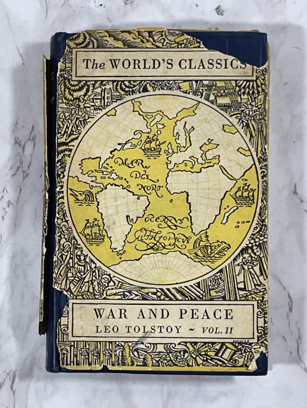 Vol 2 only of War and Peace Leo Tolstoy in 3 vols 1942 Oxford Press #234 Hardcov