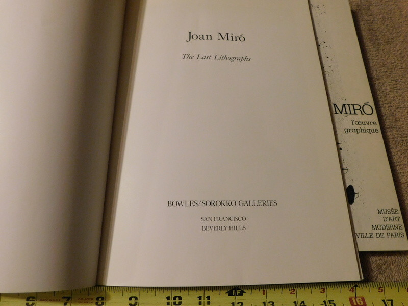 Mirò – Loeuvre Graphique Joan Miró Musee D Art 1974 The Last Lithographs 1987