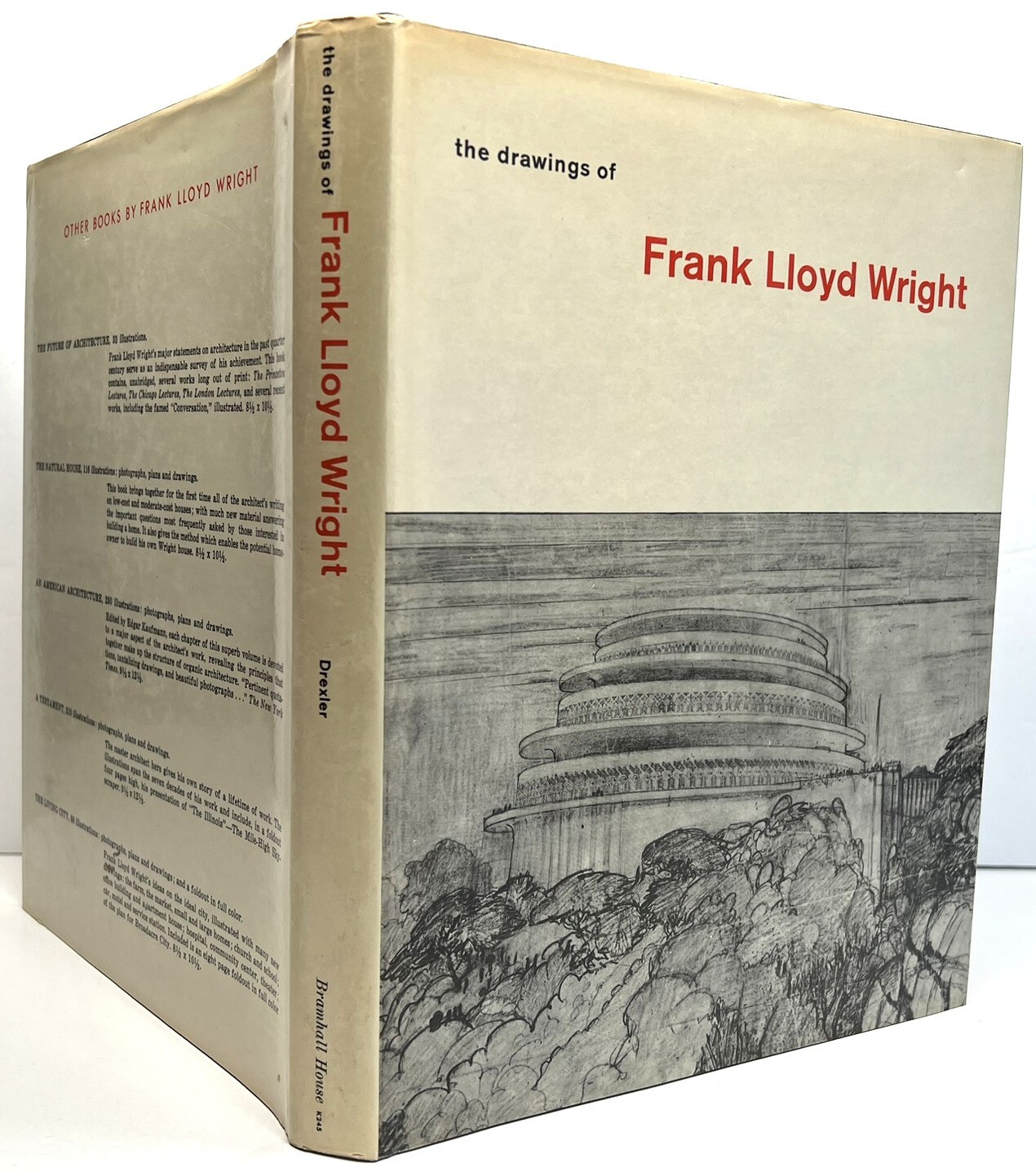 THE DRAWINGS OF FRANK LLOYD WRIGHT 1962 NEAR-MINT BOOK ART & ARCHITECTURE w/DJ
