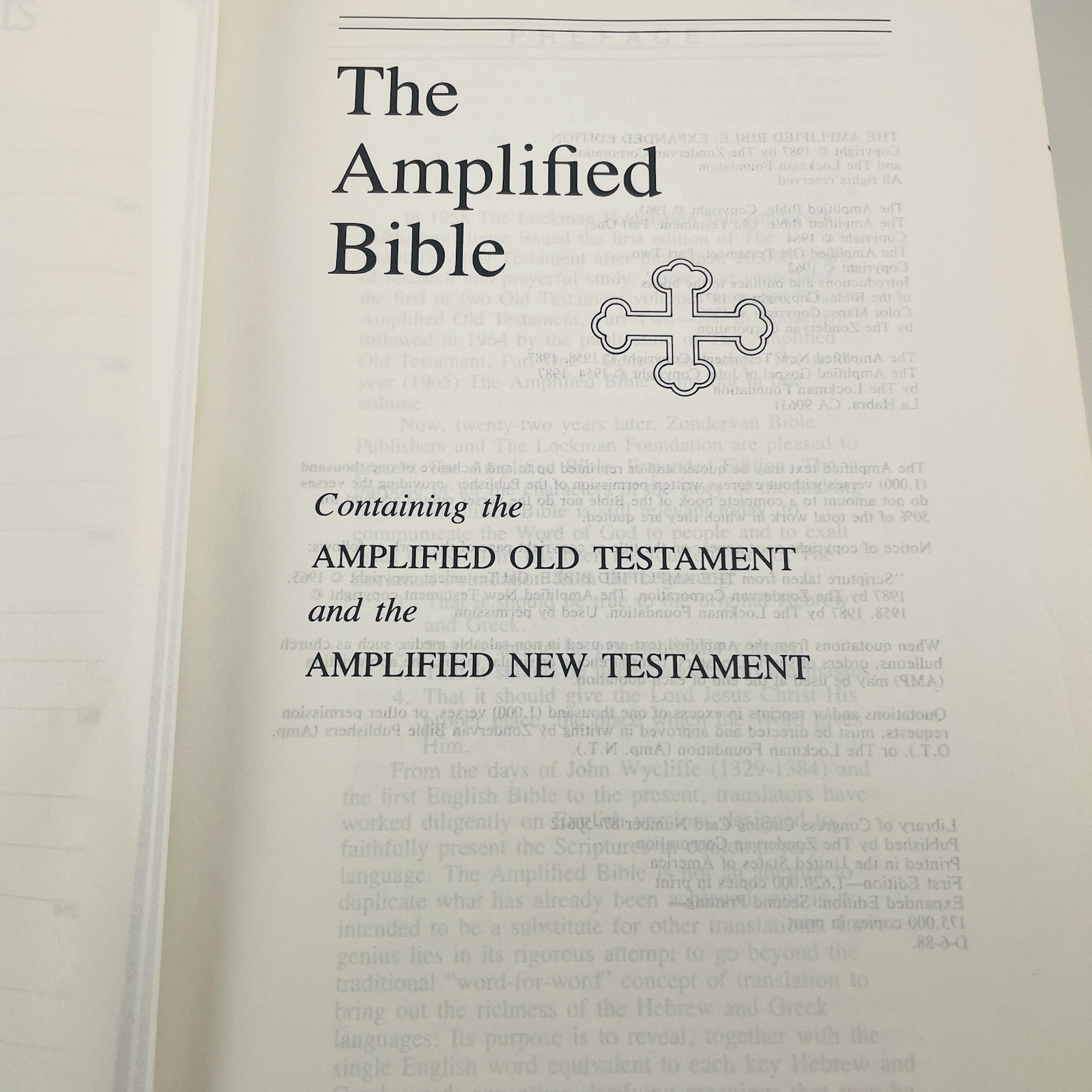 The Amplified Bible Expanded Edition Hardcover Zondervan 1987