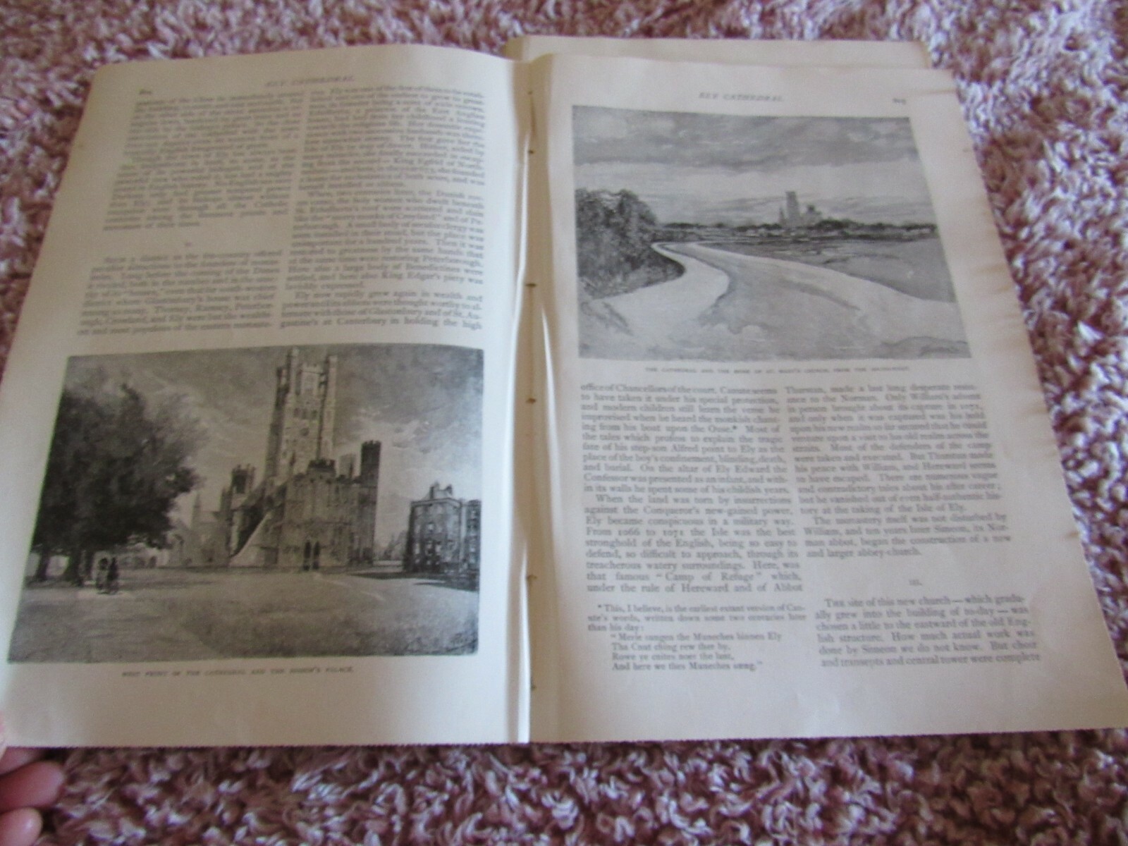 Antique Article-Illustrated-Ely Church Cathedral England-1887-1880’s-Outlook