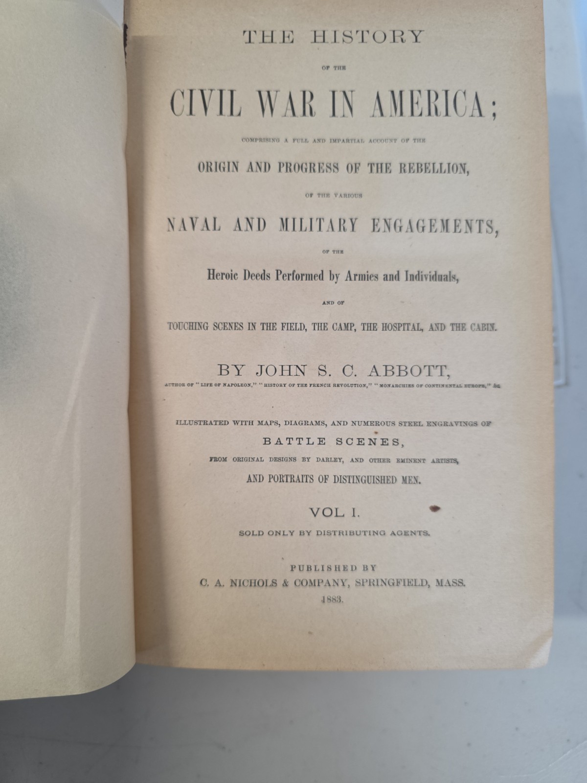Antique Book: Abbott History Civil War America Volume 1 & 2 – Nichols 1883