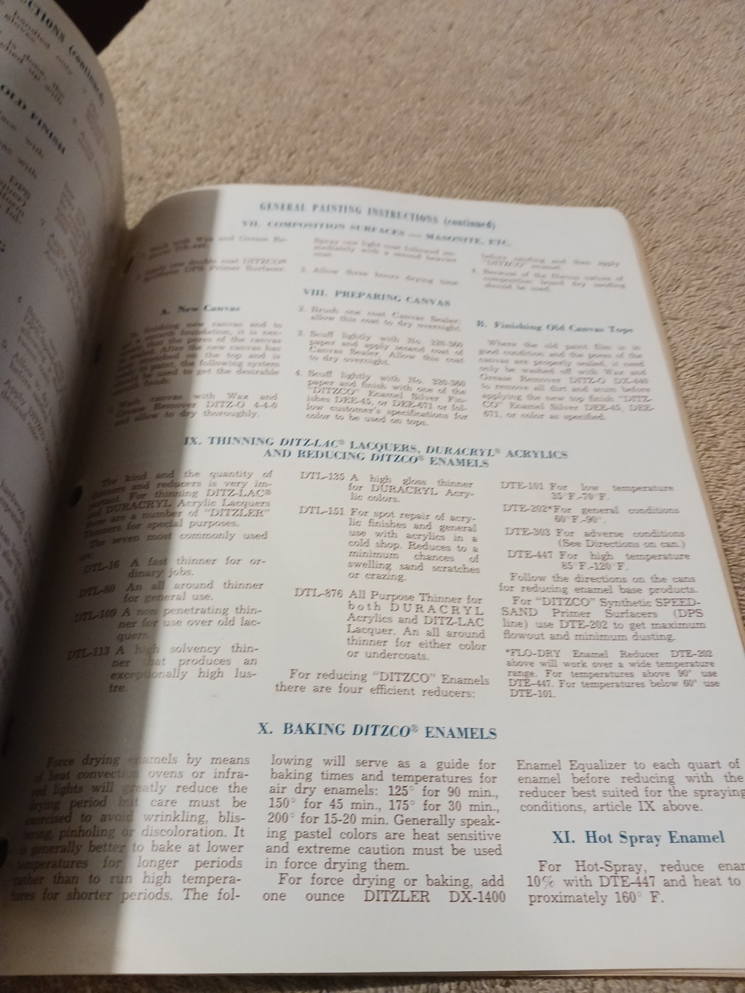 1961 Ditzler Repaint Manual Auto Paint Color Chips PPG Automotive Finishes