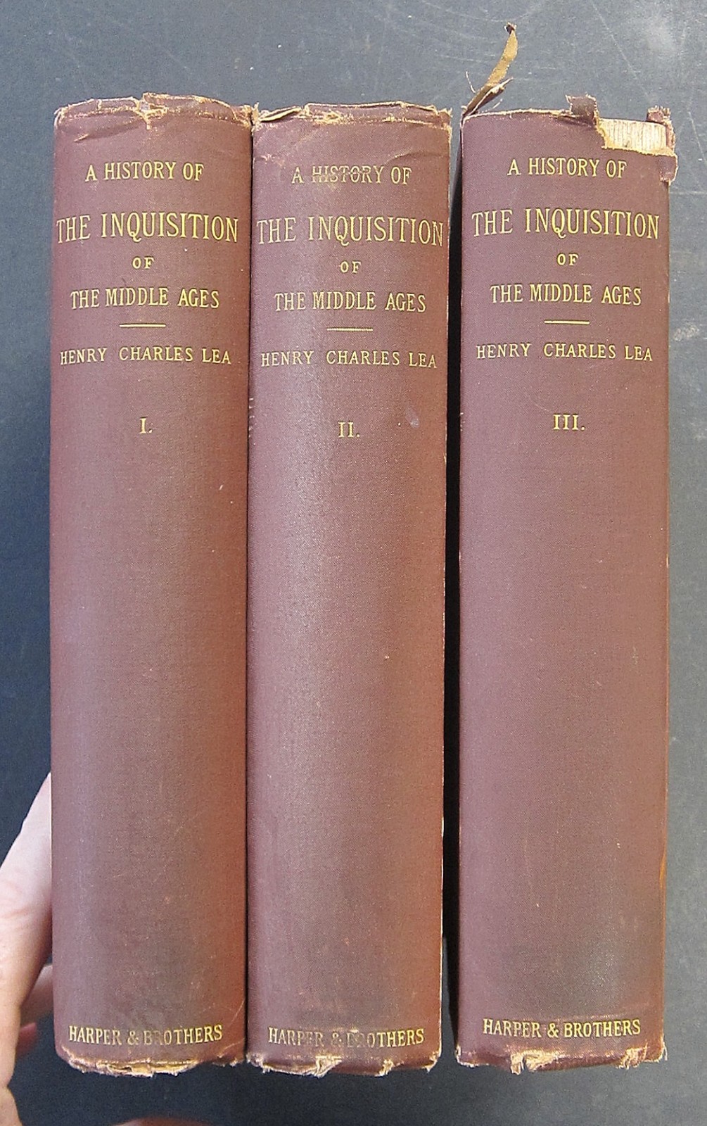 A History of The Inquisition of the Middle Ages ~ Henry Charles Lea 3 Vols 1888
