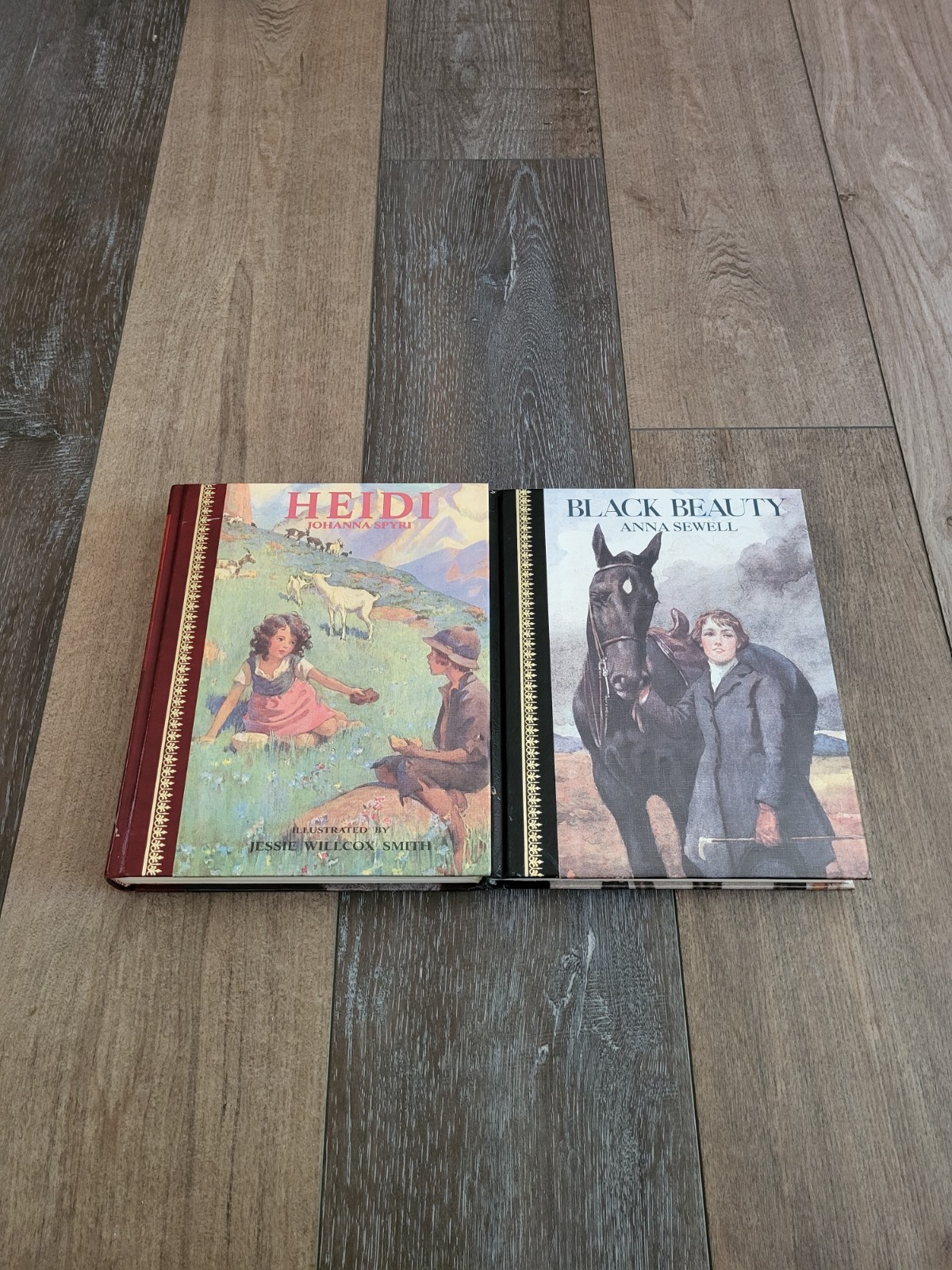 Vintage Childrens Classics Heidi Black Beauty Bonded Leather Slipcase Book Set