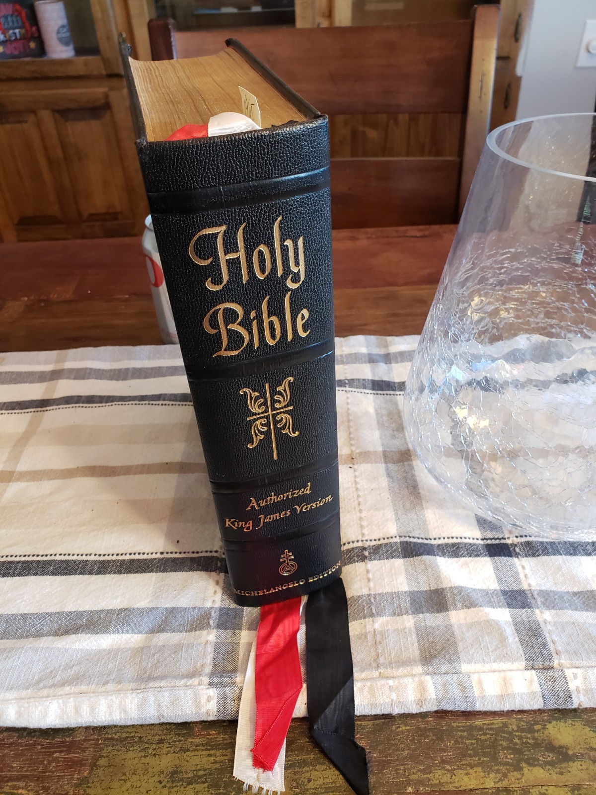 Holy Bible King James Michelangelo Edition 1965 Leather Illustrated Large Print