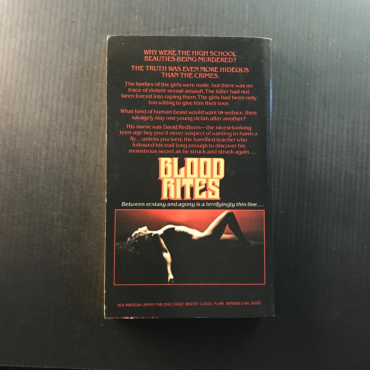Blood Rites Barry Nazarian 1980 First Printing Horror Suspense Thriller