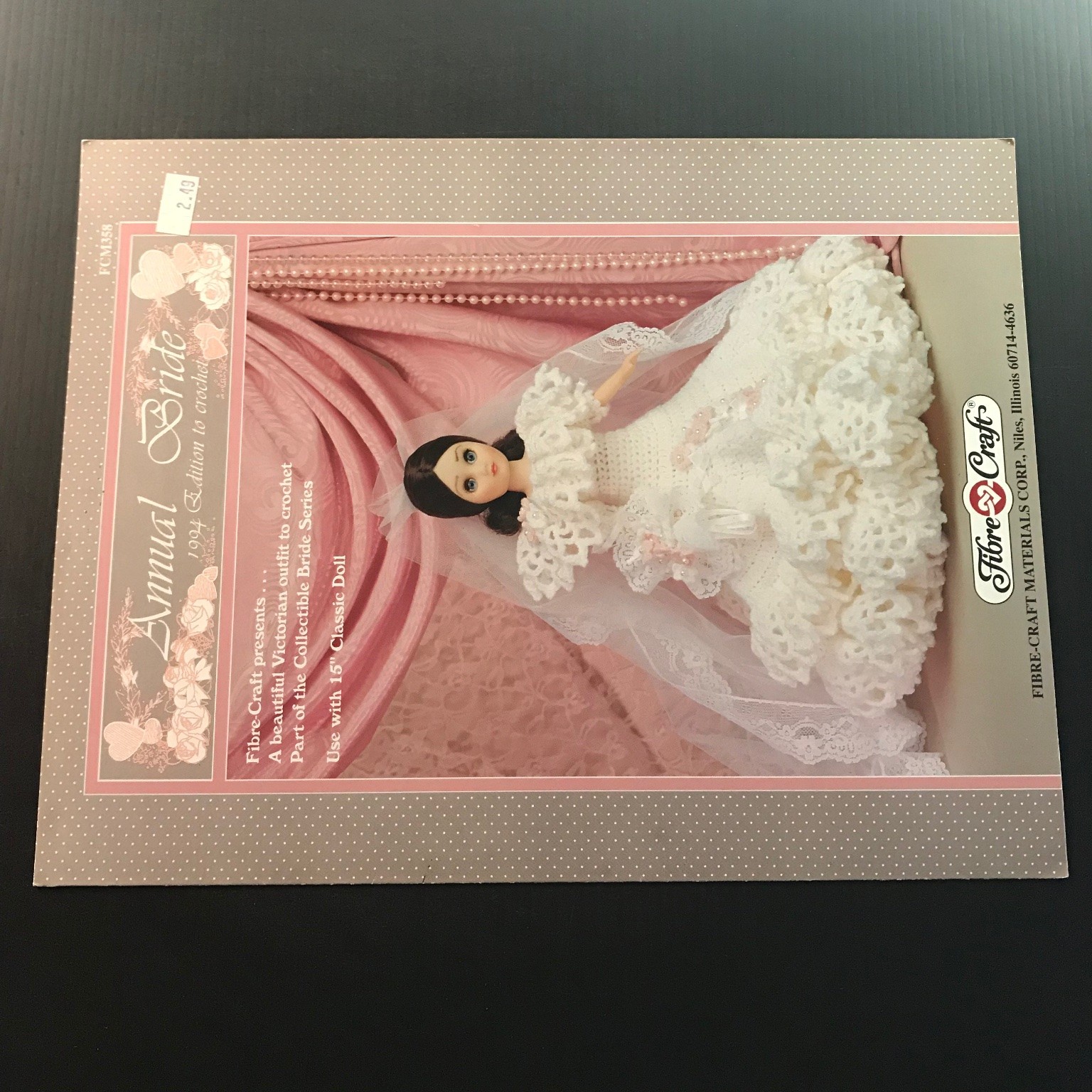 Annual Bride Crochet Doll Pattern 1994 Victorian Outfit Fibre-Craft FCM358