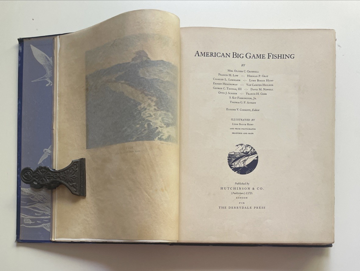 American Big Game Fishing 1935 Derrydale Press 1st Ed Hemingway Signed Provenanc