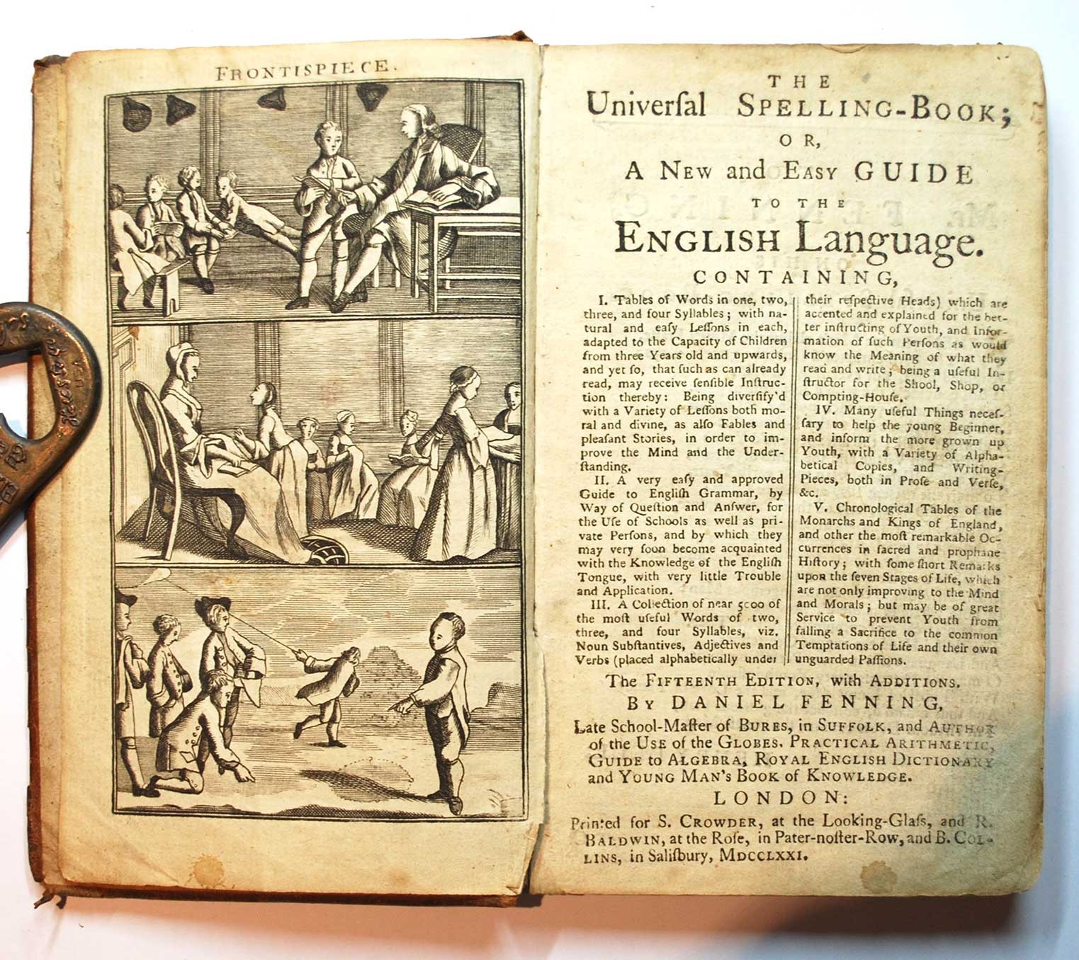 Universal Spelling Book, Daniel Fenning, 15th Edition, London 1771