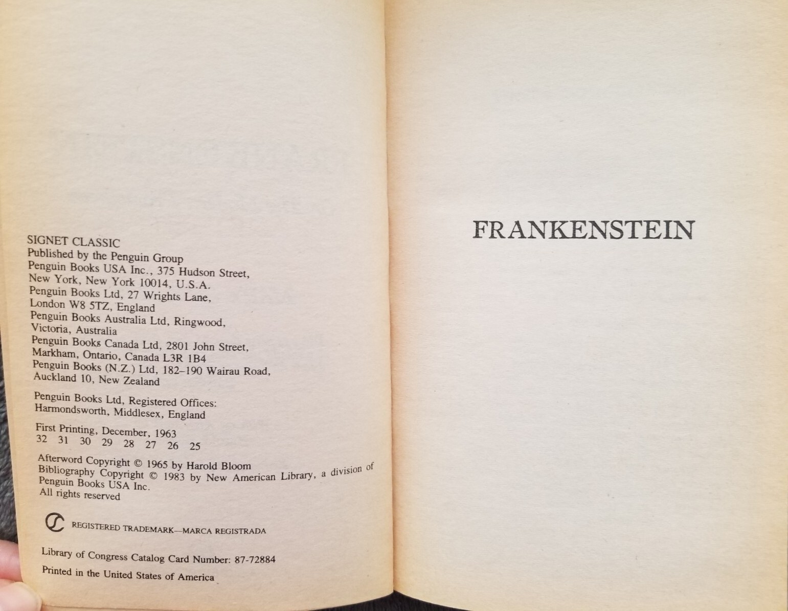 Signet Classic Frankenstein
