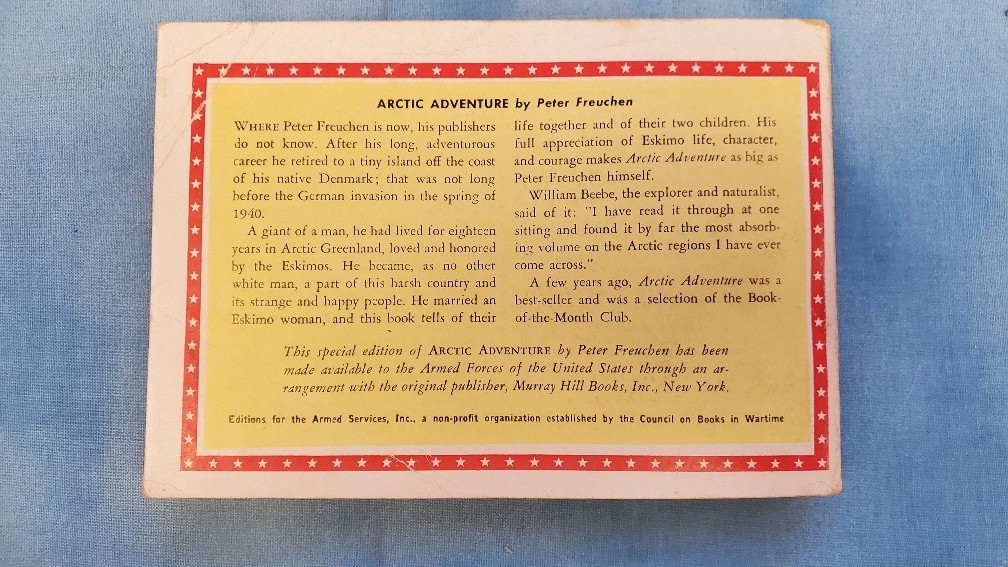 Armed Services Edition Arctic Adventures T-38 Freuchen Very Good