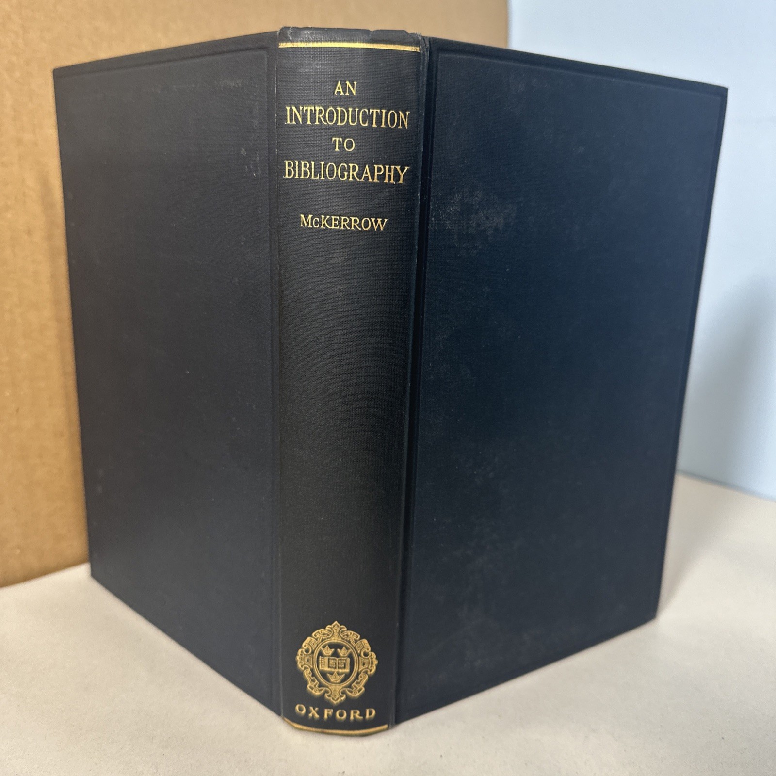 An Introduction to Bibliography by McKerrow 1927 First Edition Rare Book