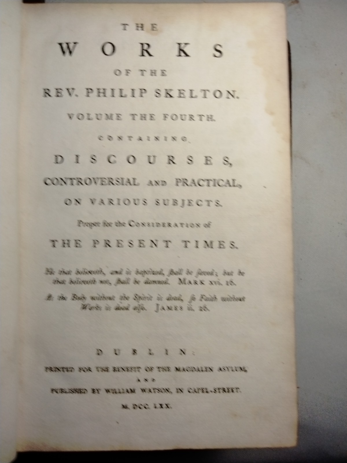The Works of Rev.Philip Skelton. 6 Volume Set. HC. 1784