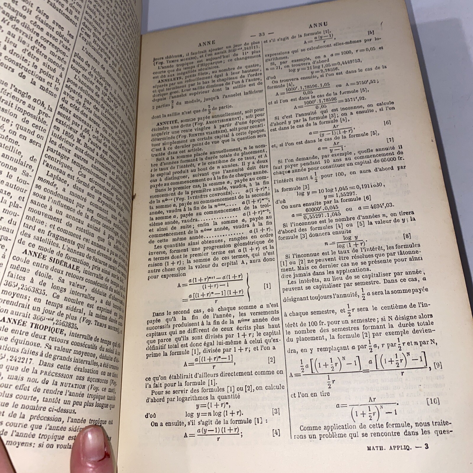 RARE 1884 H. Sonnet Dictionnarie Des Mathématiques Appliquées PARIS 1884 French