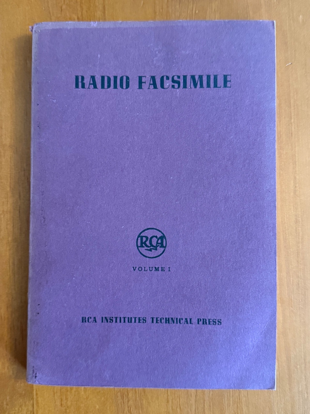 1938 Radio Facsimile Vol. 1 RCA Institutes Technical Press Early Fax Tech