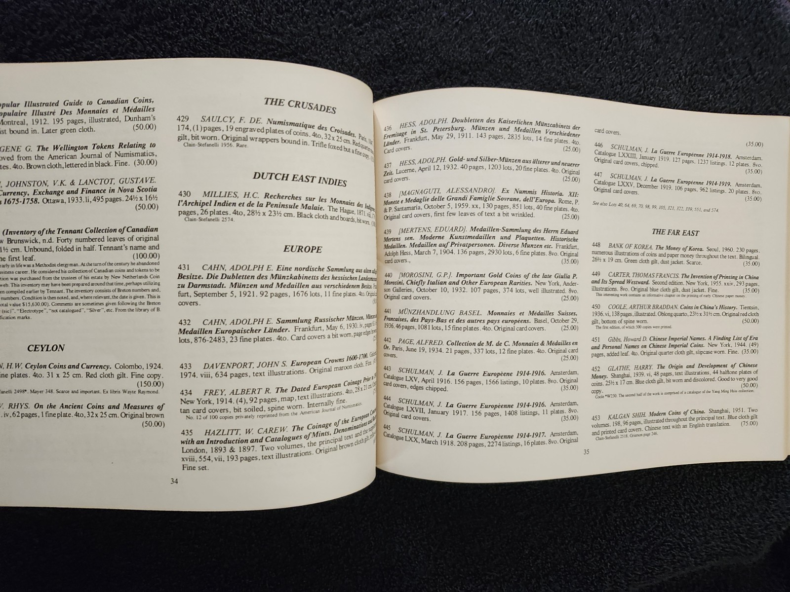 Important Numismatic Books 1982 Auction #11 Catalog George F. Kolbe Los Angeles