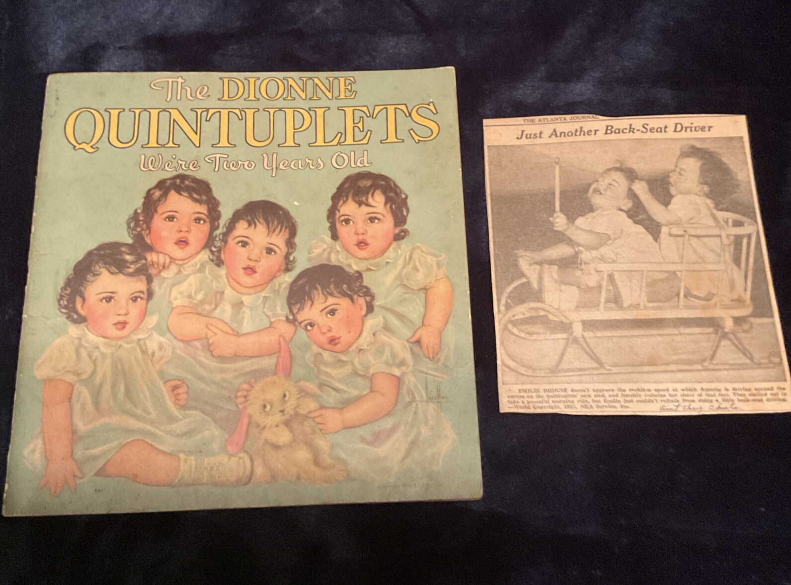Dionne Quintuplets We’re Two Years Old From 1936 & 1935 Newspaper Photo Clip