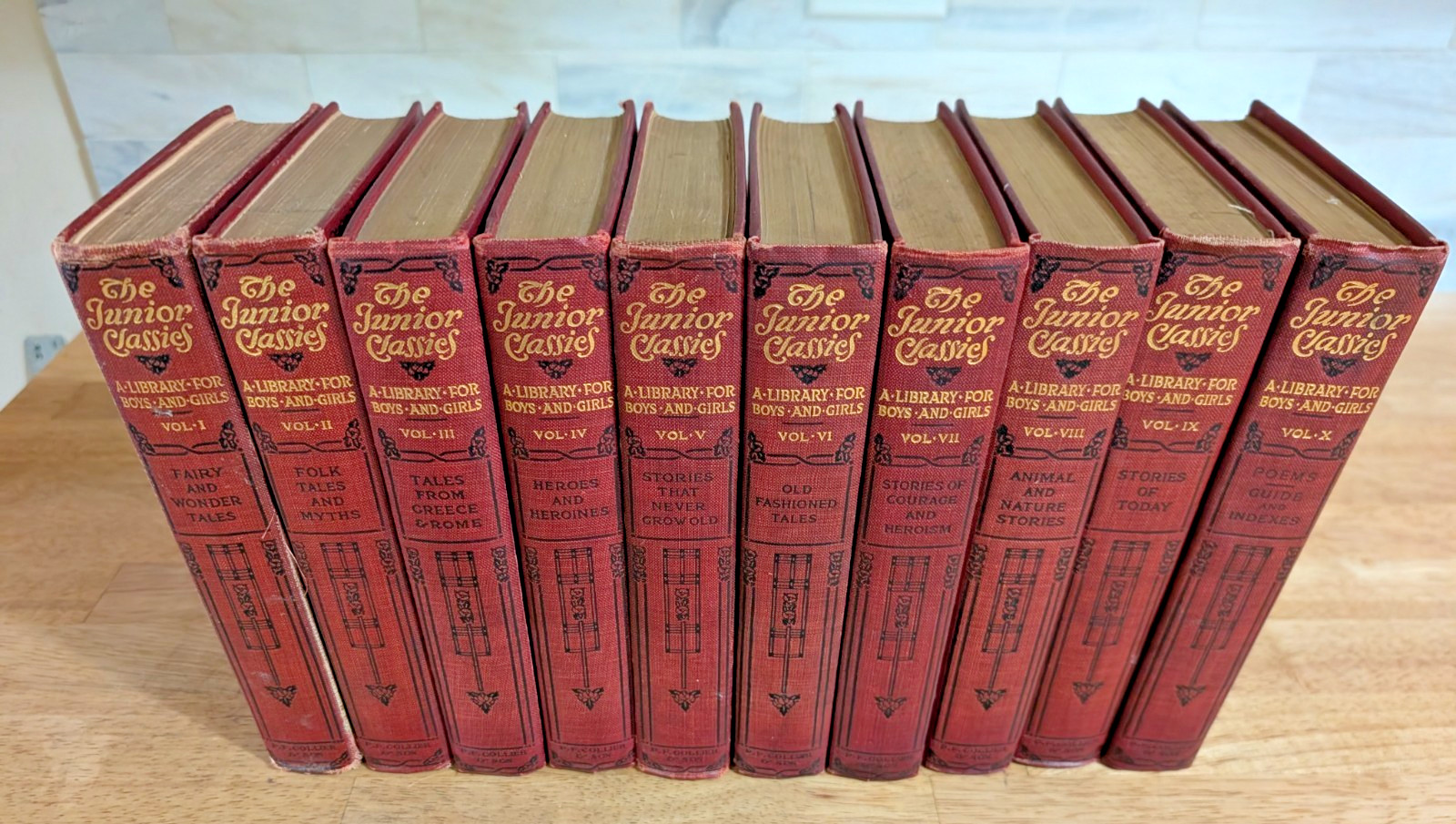 Antique The Junior Classics 1912 Hardcover Complete 10 Volume Book Set