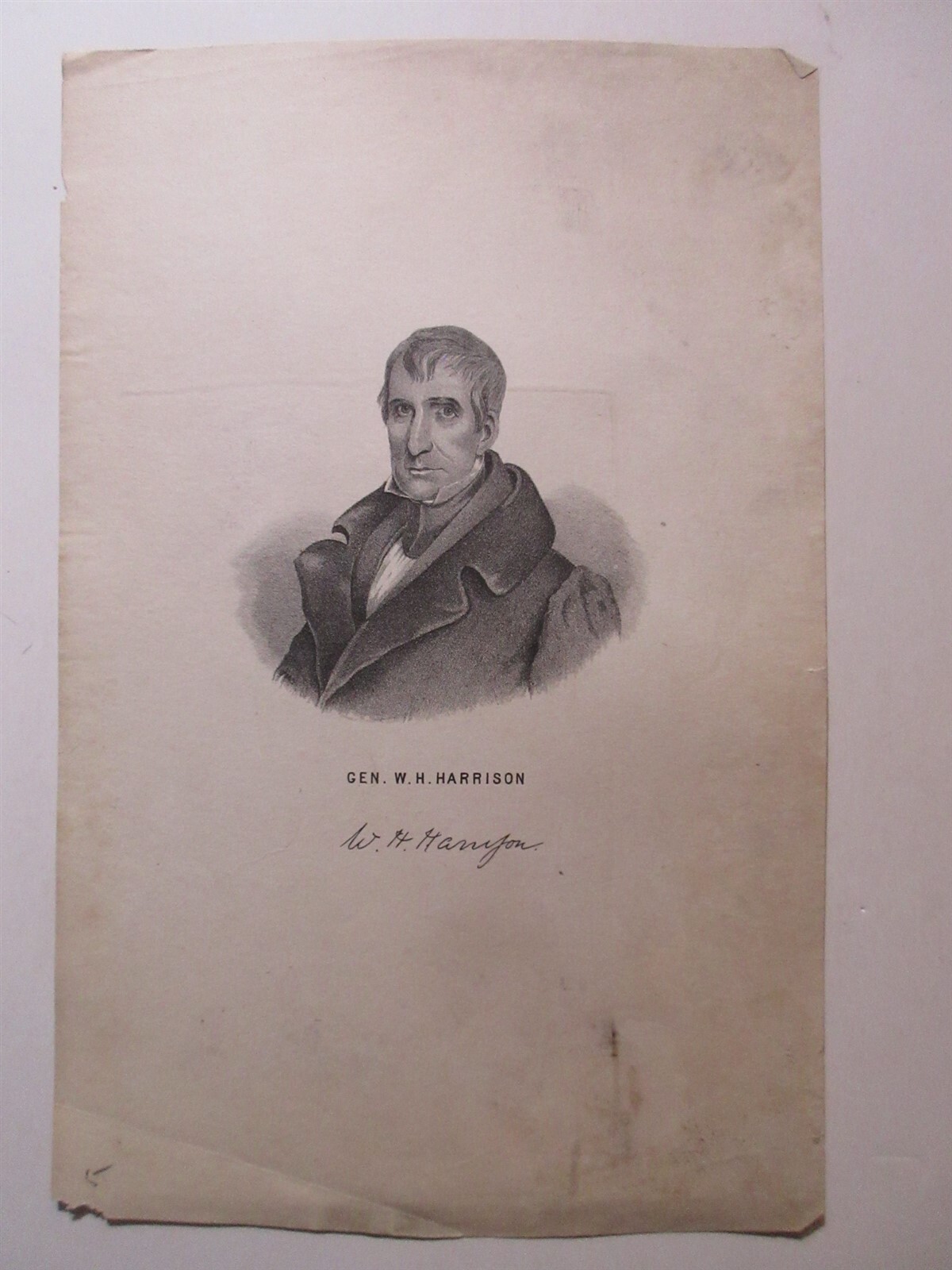 Antique William Henry Harrison Steel Engraving Etching Print