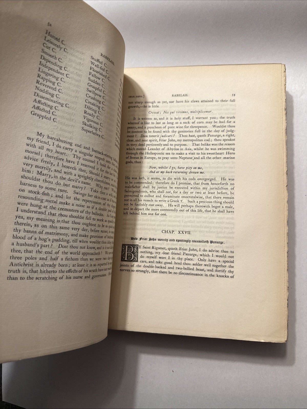 MASTER FRANCIS RABELAIS TRANSLATED BY URQUHART & MOTTEUX, VOLUMES I & II, 1892