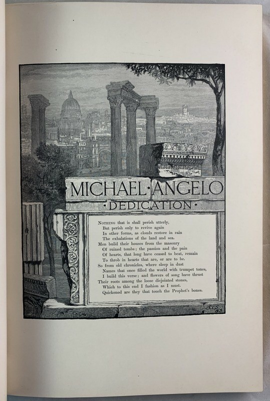 1885 Henry Wadsworth Longfellow Michael Angelo Michelangelo A Dramatic Poem