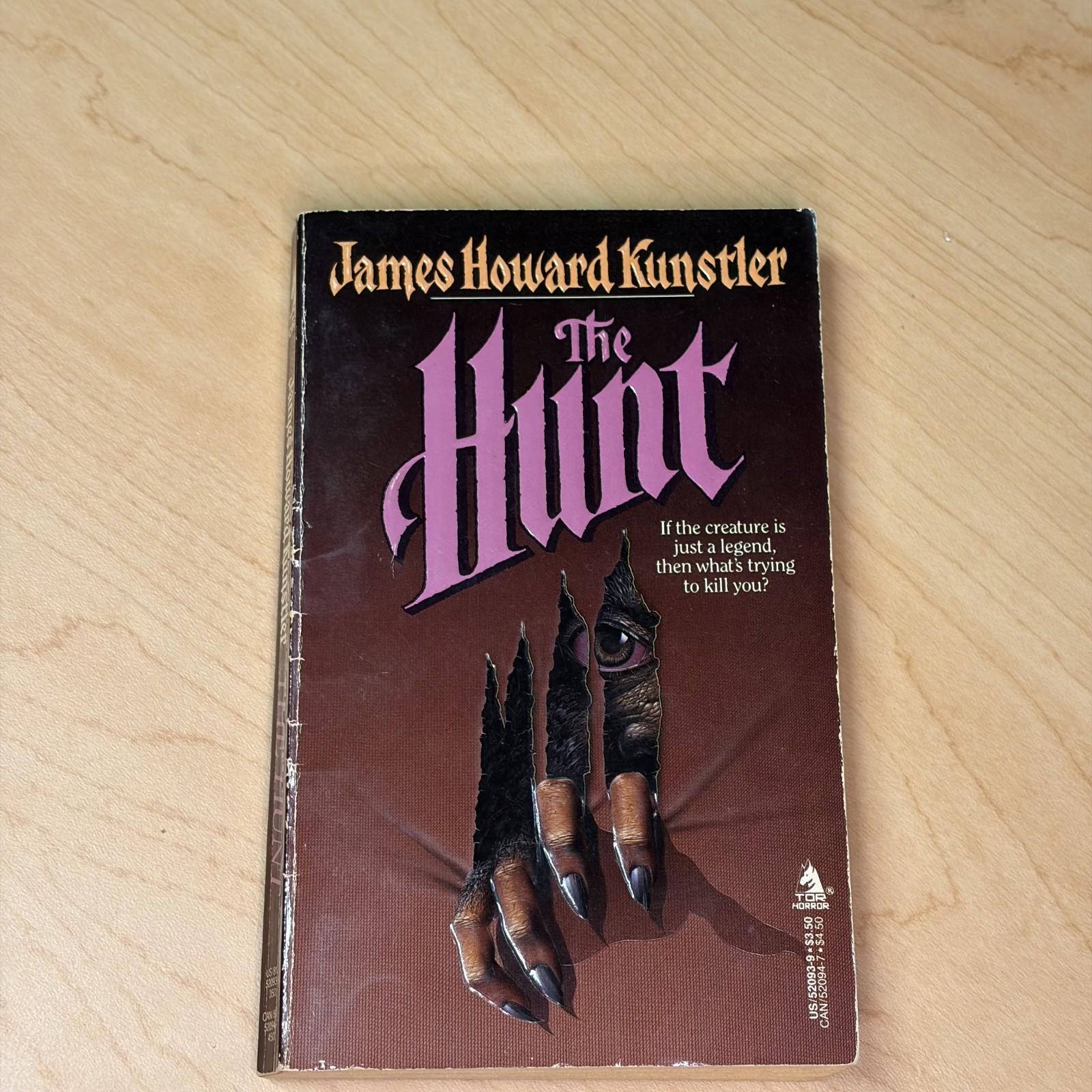 The Hunt James Howard Kunstler Vintage Horror Tor First Edition Paperback 1987
