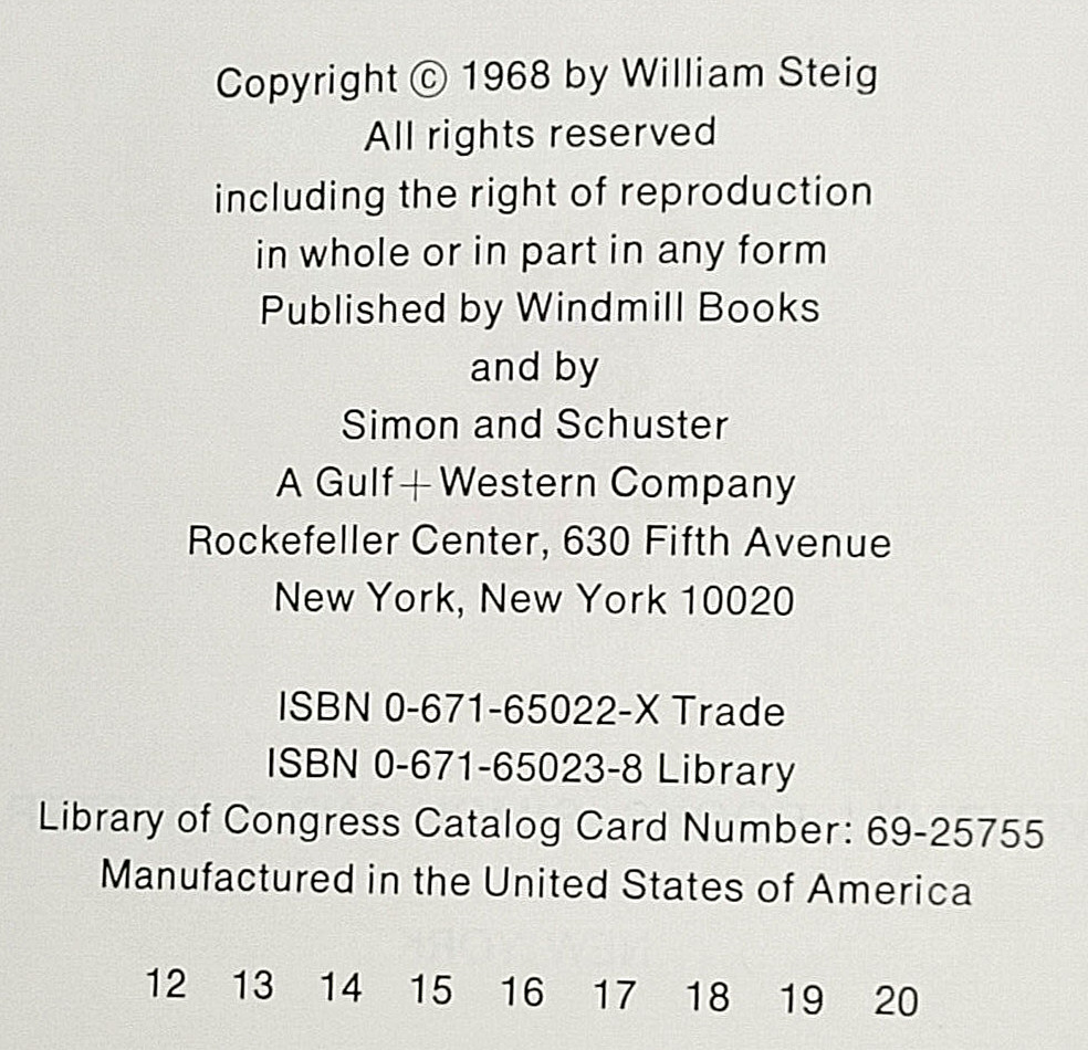CDB! William Steig 1968 Hardcover with Dust Jacket Windmill Books Coded Alphabet