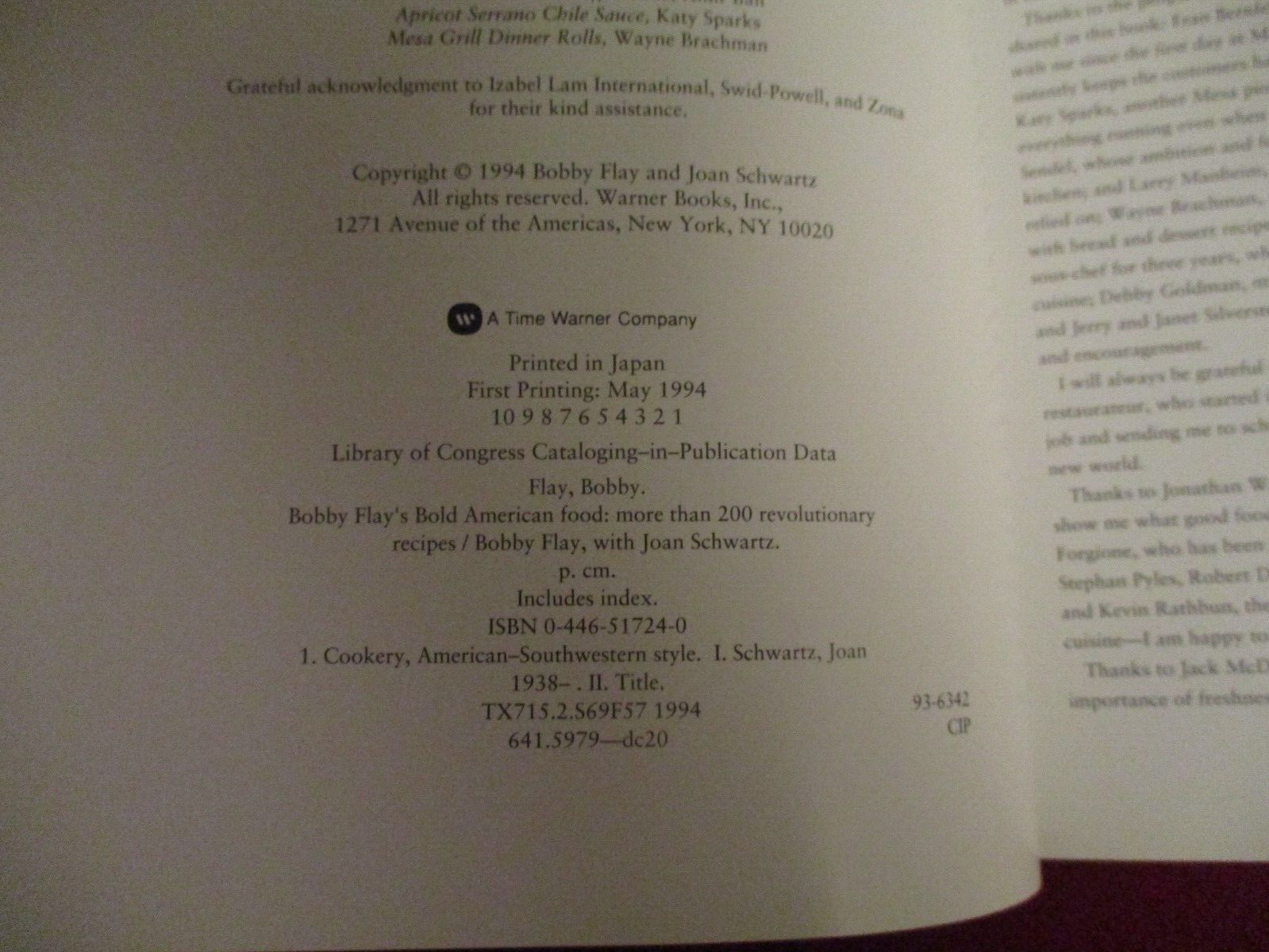 SIGNED (Inscribed) Bobby Flay’s Bold American Food (1994) First Printing