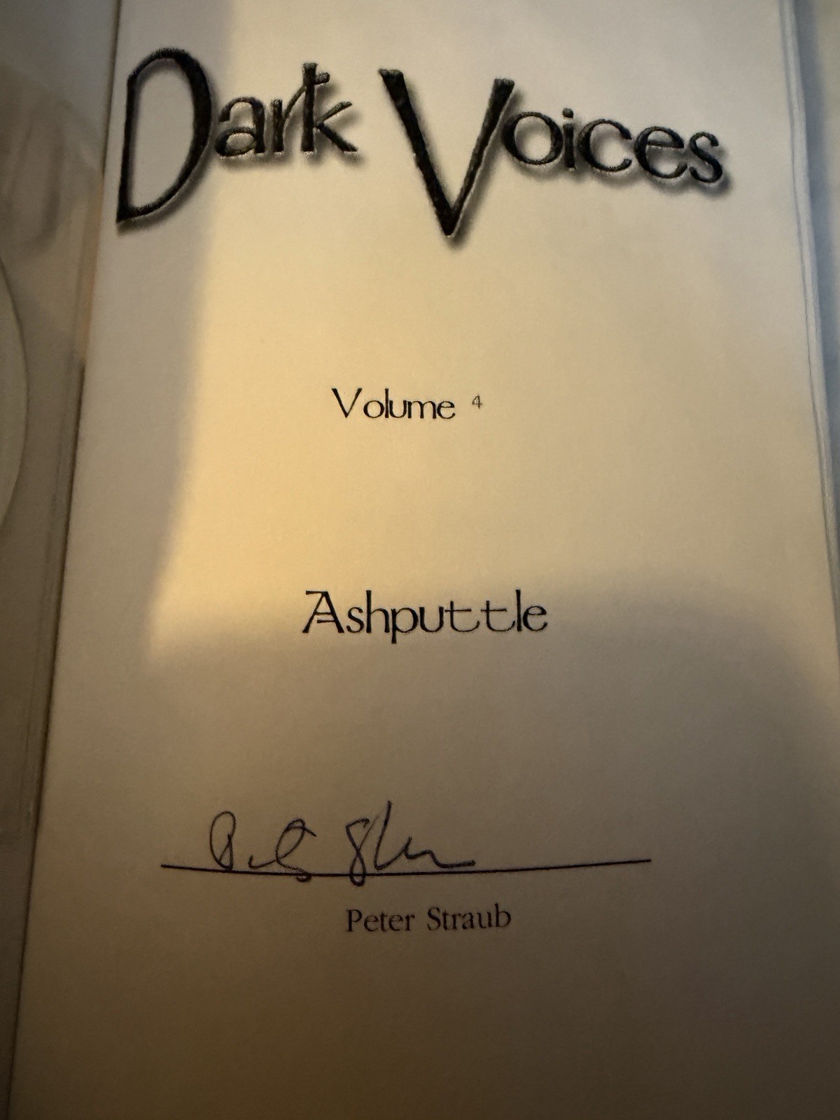 Peter Straub Signed Ashputtle Dark Voices With CD Borderlands 1994