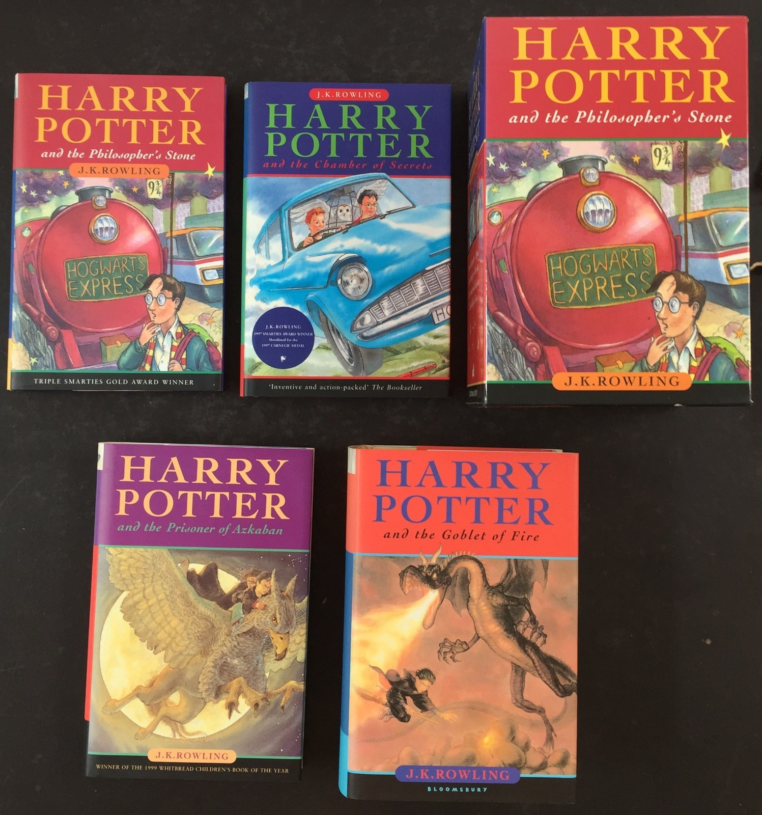 J.K. Rowling, Harry Potter hardback box set, Philosopher’s Stone Chamber Secrets