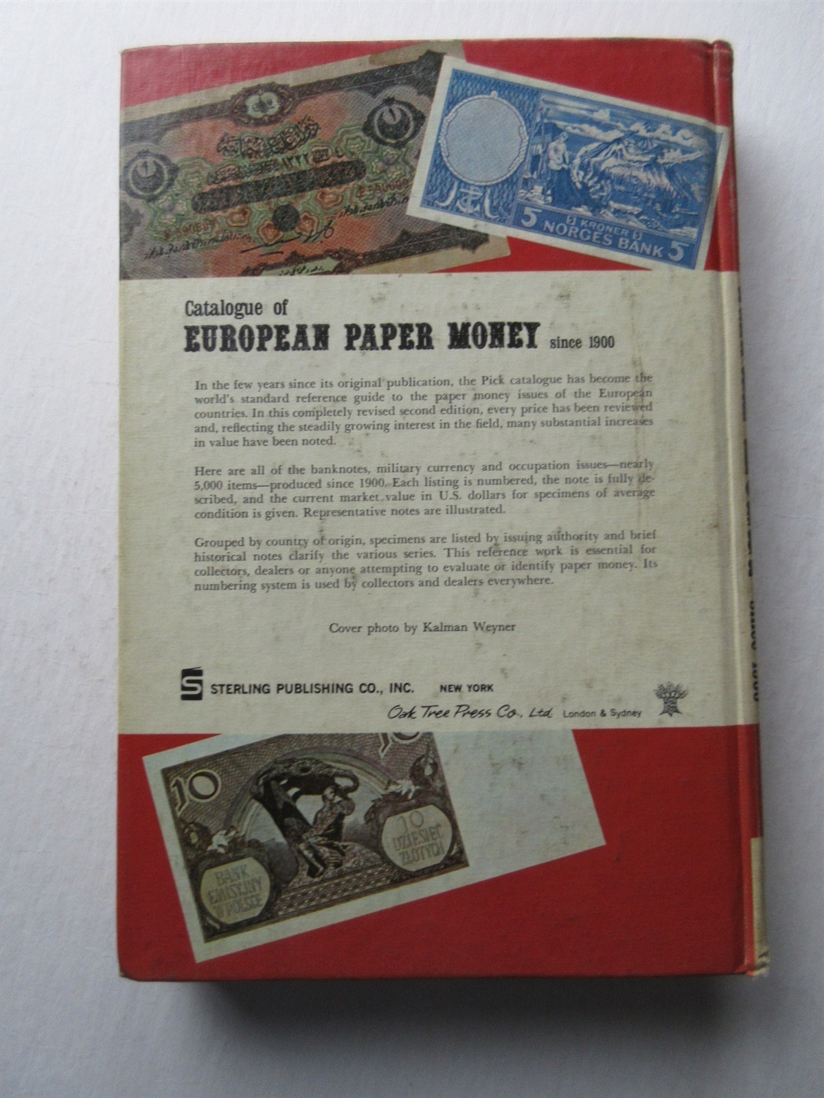 Catalogue of European Paper Money since 1900 Hardcover 2nd Edition 1974 by Pick