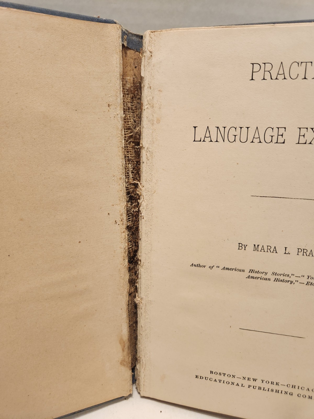 Practical Language Book 1891 Antique Pratt HC Educational Publishing Ships Free