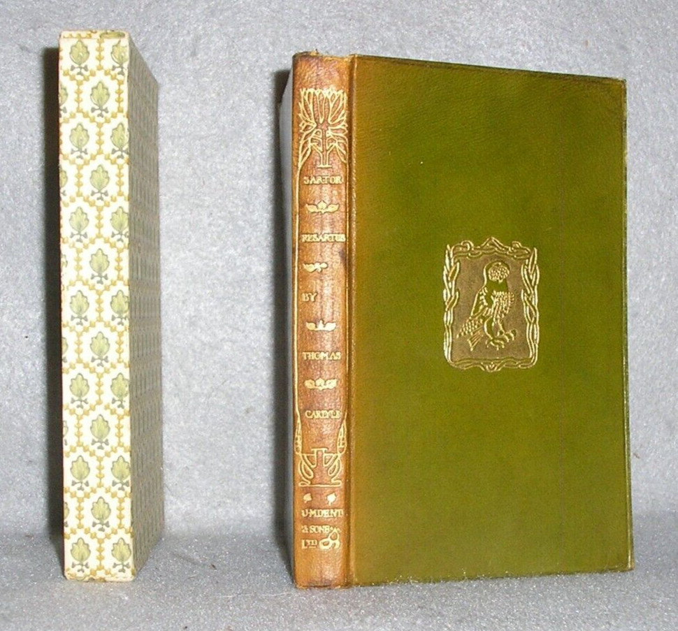 Antique Decorative Leather Book Thomas Carlyle Sartor Resartus J.M. Dent 1906