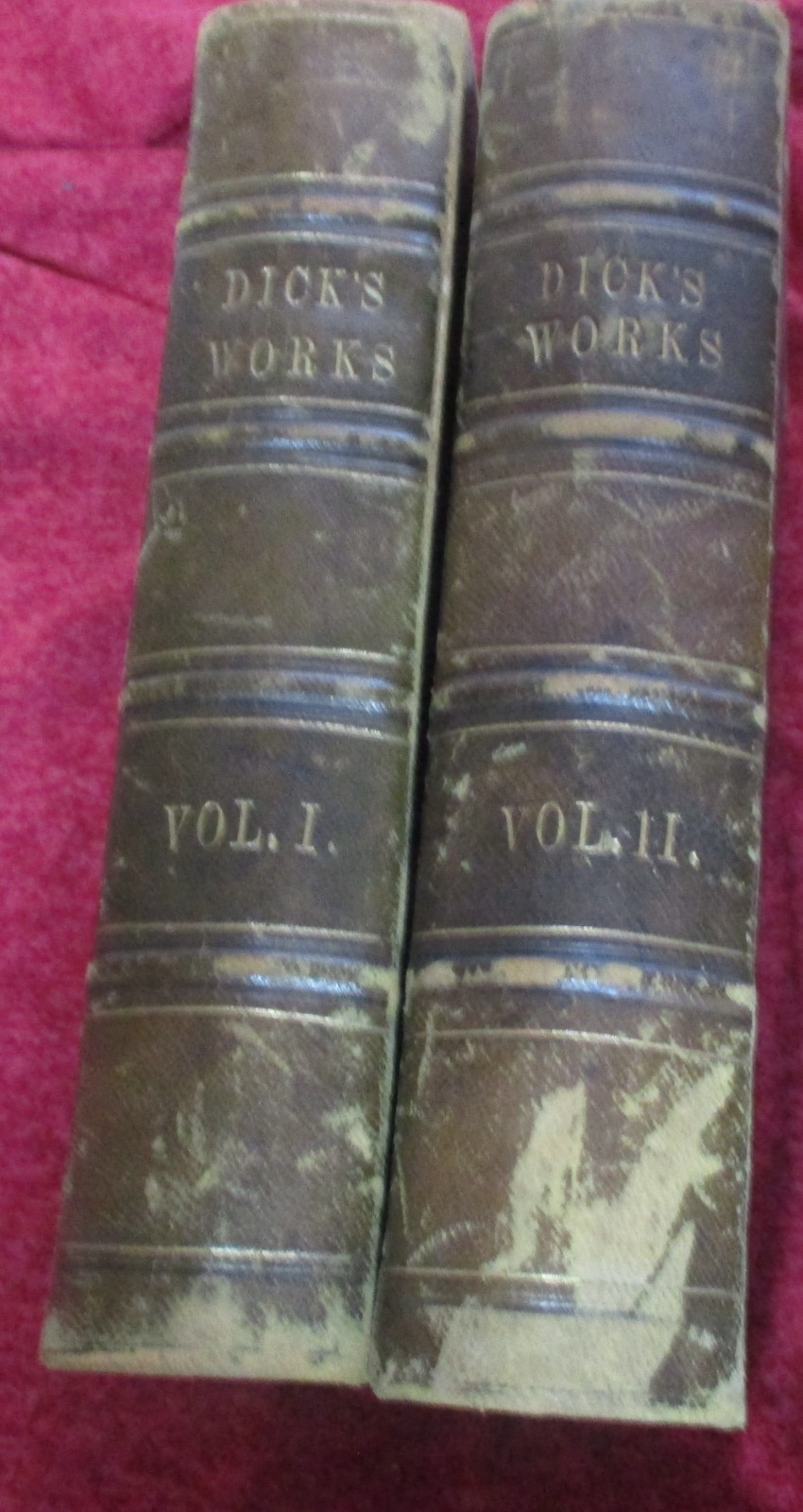 1850 Thomas Dick Complete Works 2 Vol Set L.F. Claflin Ohio Antique