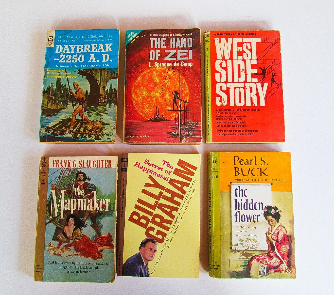 Vintage 1950s 1960s Paperback Books, Mixed Genres and Authors, Lot of 20
