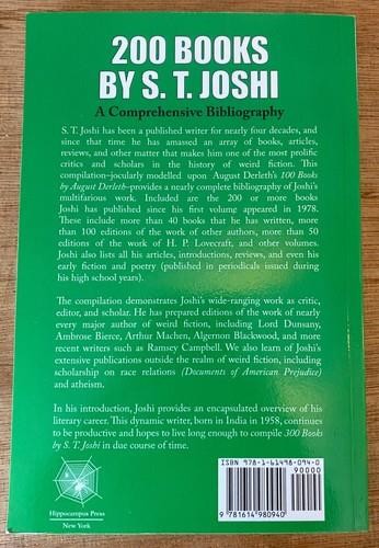 200 BOOKS BY S. T. JOSHI 2014 SIGNED by H. P. Lovecraft Critic S. T. Joshi
