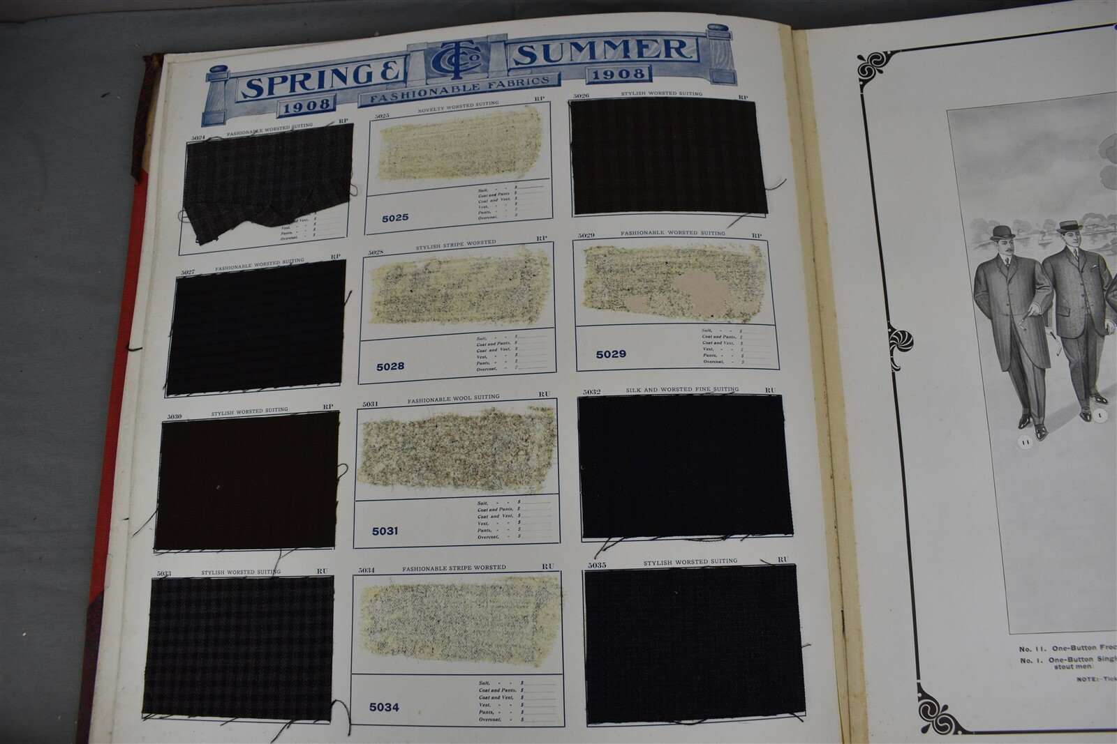 1908 Continental Tailoring Company Book Staple Fabrics Chicago Spring & Summer