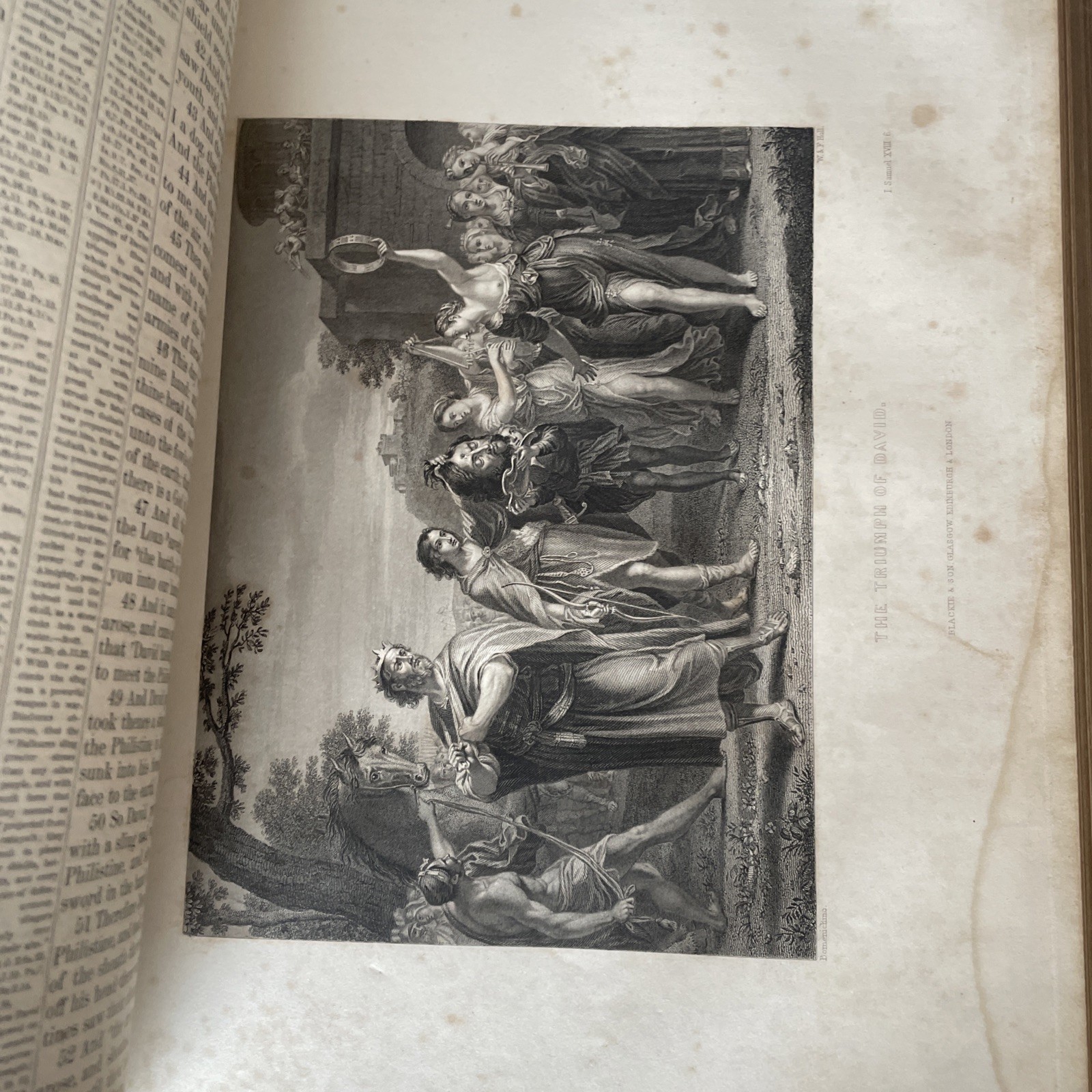 Antique William Morris Signed Blackie & Son Comprehensive Illustrated 1856 Bible