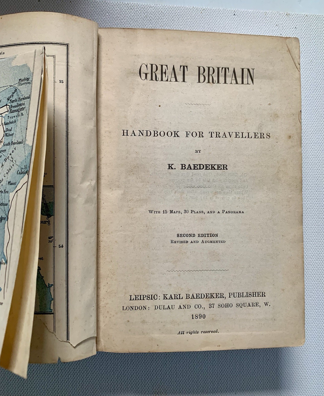 Baedeker’s Great Britain, Second Edition Printed 1890 Very Rare Antiquarian Book