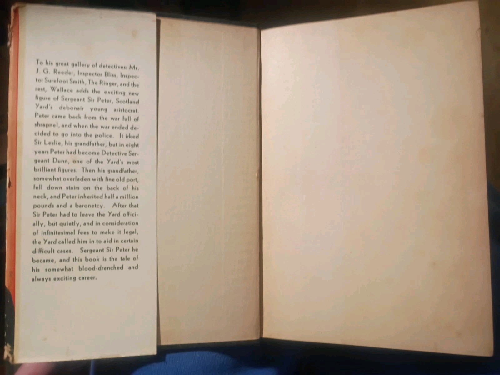 Sergeant Sir Peter By Edgar Wallace, 1933 A.L. Burt HC/DJ, Rare