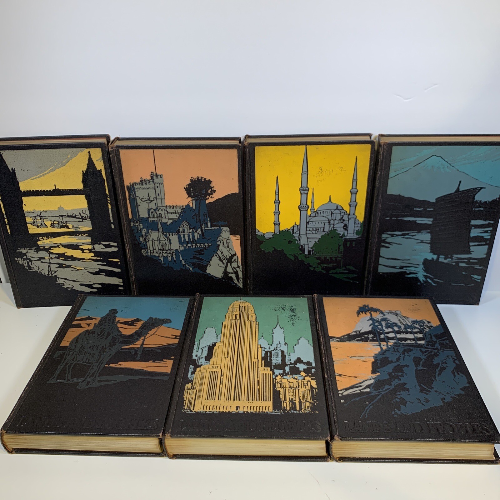 Vintage 1941 Grolier Society Lands and Peoples Volumes 1-7 Set – Complete