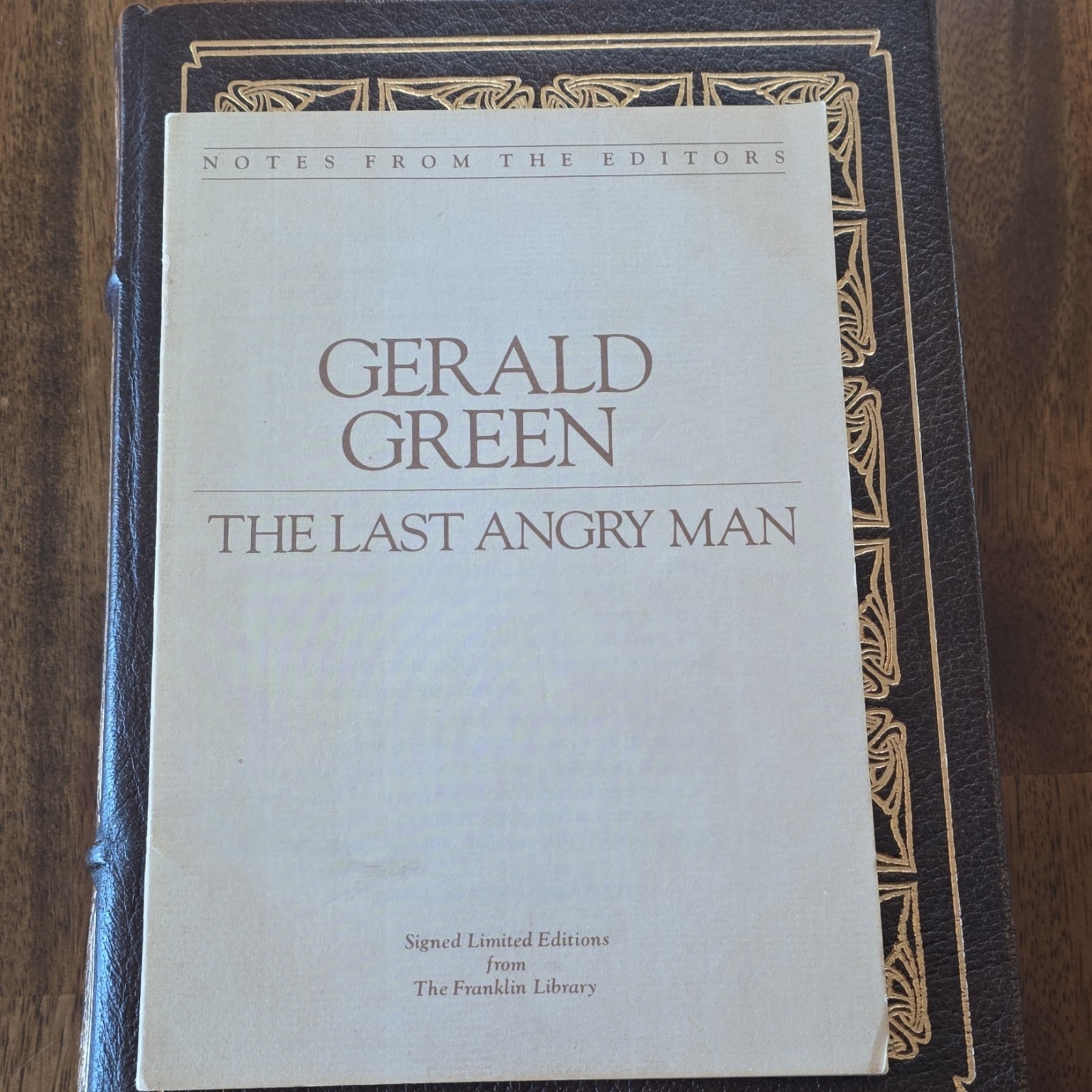 FRANKLIN LIBRARY: SIGNED: GERALD GREEN: THE LAST ANGRY MAN: NEW YORK