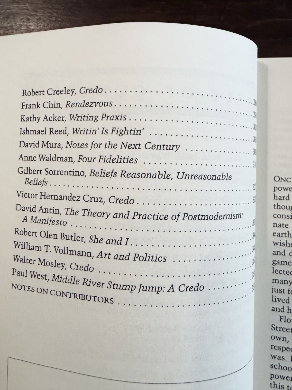Conjunctions The Credos Issue literary magazine Ashbery Creeley Acker Gass