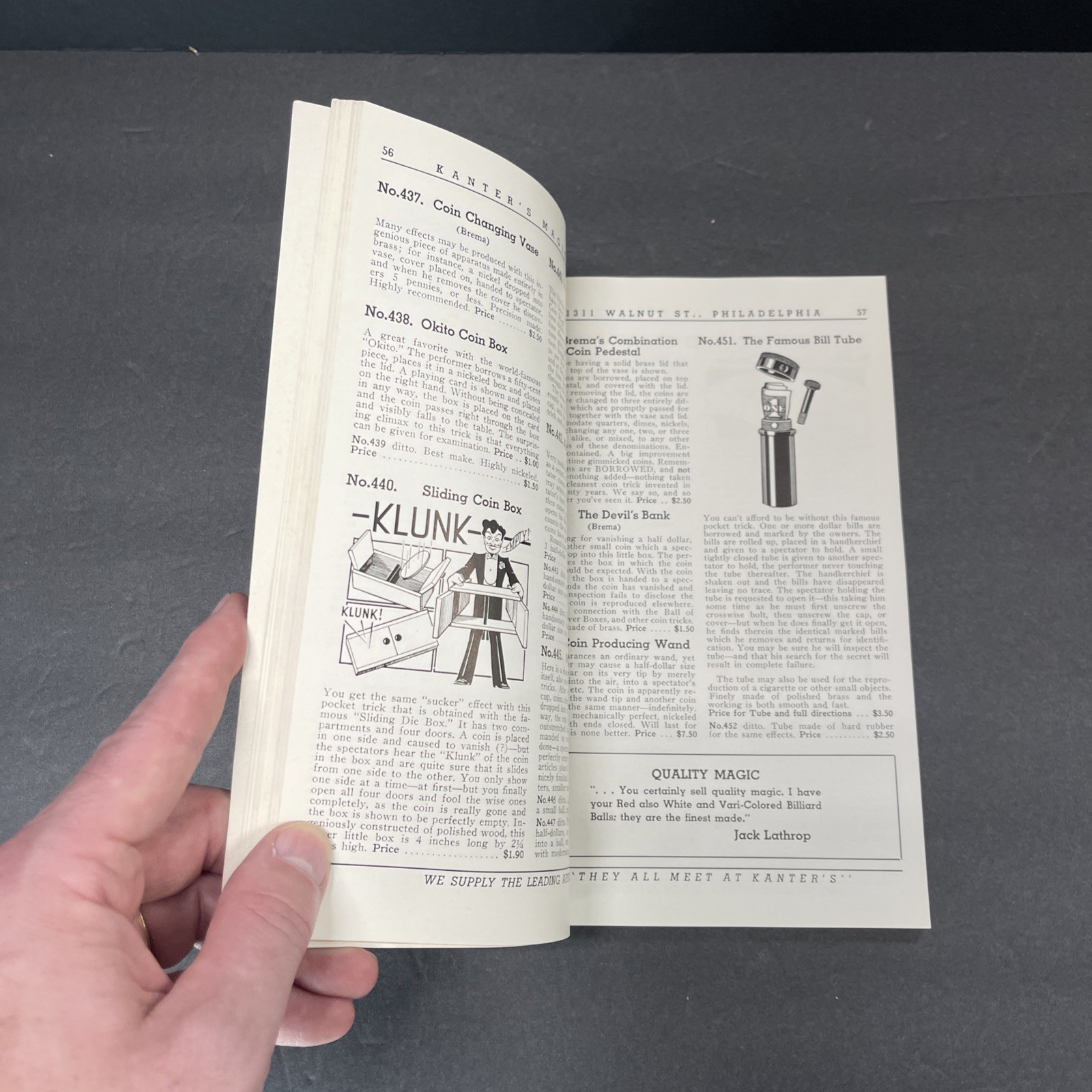 1939 Catalog Of Superior Magic Kantor’s Magic Shop Philadelphia PA