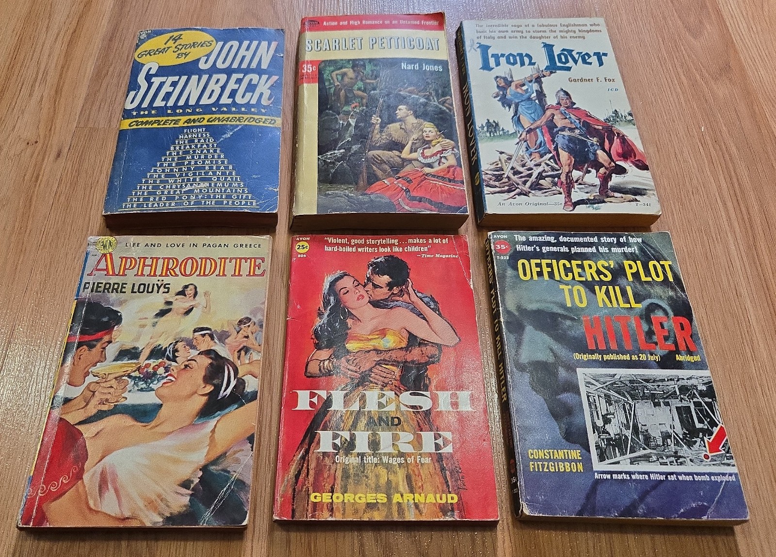 Avon Pulp Romance VTG PAPERBACK BOOK LOT Flesh Fire Aphrodite Scarlet Petticoat